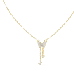 Ethereal Butterfly Pavé-Set Dangler Pendant