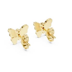 Symmetry Pavilion Round Diamond Butterfly Stud Earrings - Image 3