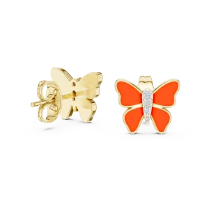 Symmetry Pavilion Round Diamond Butterfly Stud Earrings - Image 2