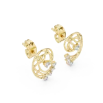 Ethereal Round Brilliant Architectural Silhouette Stud Earrings