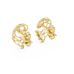 Ethereal Round Brilliant Architectural Silhouette Stud Earrings - Image 4