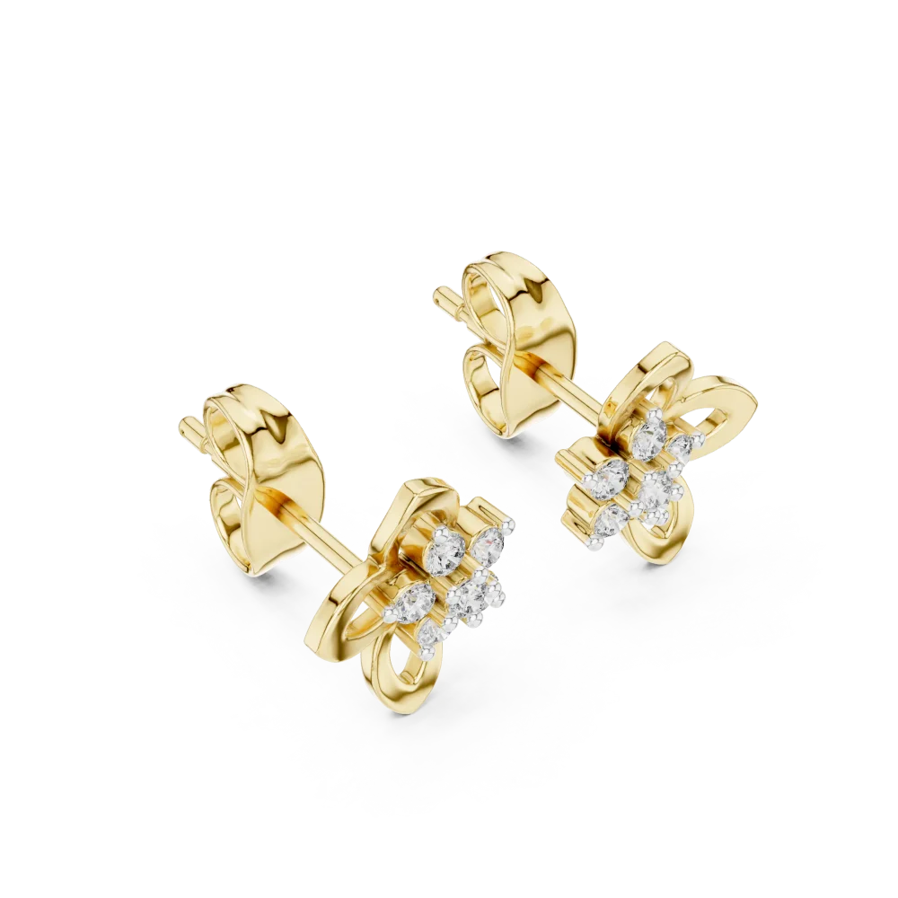Discover the radiant beauty of our Floret cluster stud earrings. Featuring brilliant-cut DIAMEUR diamonds, these timeless studs add grace. Shop now.
