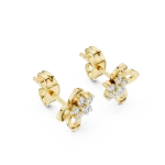 Petite Floret Round Brilliant Cluster Stud Earrings