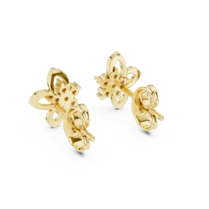 Petite Floret Round Brilliant Cluster Stud Earrings - Image 4