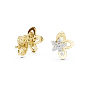 Petite Floret Round Brilliant Cluster Stud Earrings - Image 3