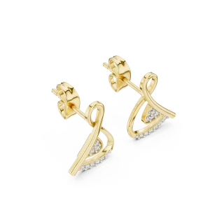 Fluid Geometry Round Brilliant Pavé-Set Architectural Studs