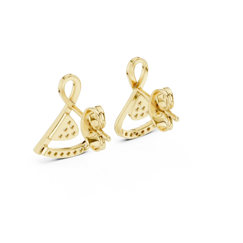 Fluid Geometry Round Brilliant Pavé-Set Architectural Studs - Image 4