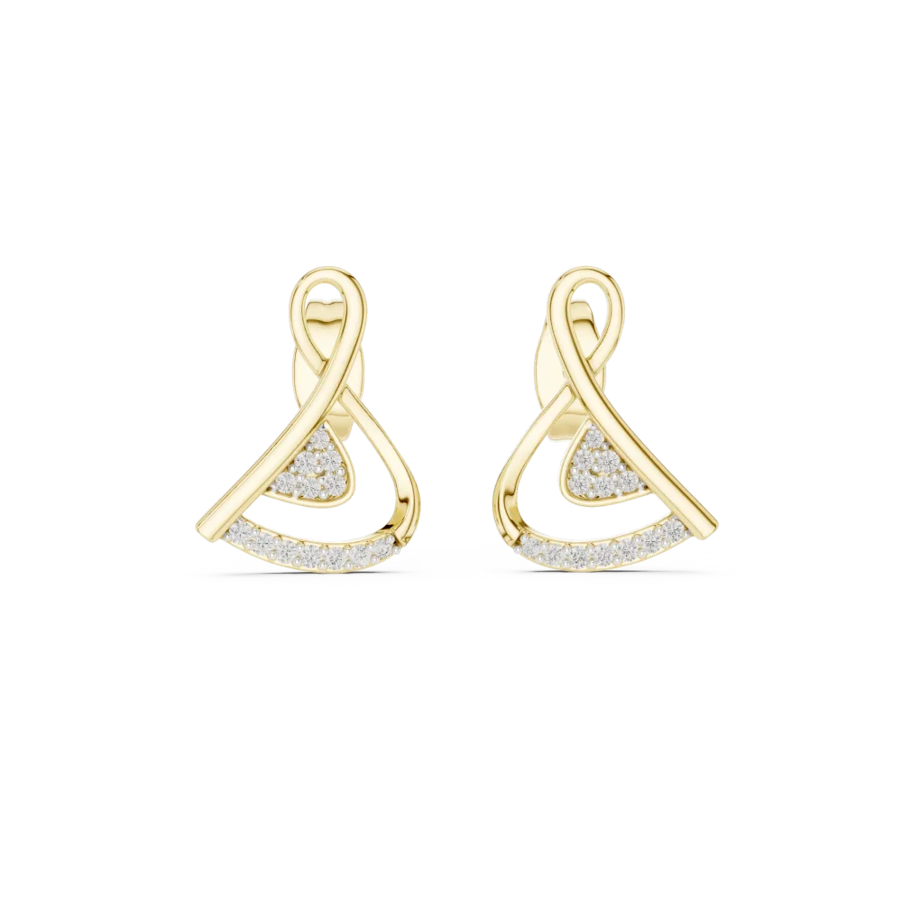 Fluid Geometry Round Brilliant Pavé-Set Architectural Studs - Image 2