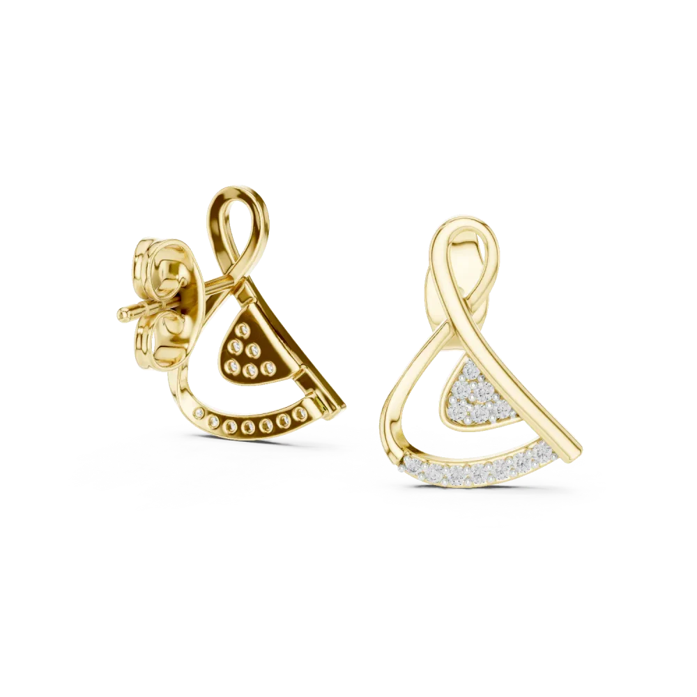 Fluid Geometry Round Brilliant Pavé-Set Architectural Studs - Image 3