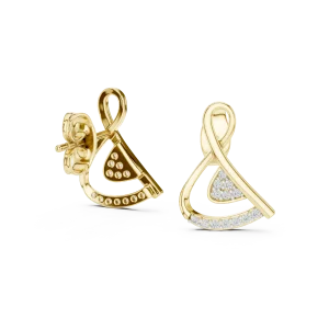 Fluid Geometry Round Brilliant Pavé-Set Architectural Studs - Image 3