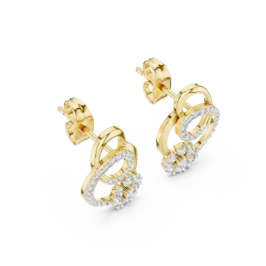 Luminary Round Pavé-Set Geometric Silhouette Stud Earrings