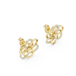 Ethereal Round Brilliant Pavé Floral Silhouette Stud Earrings