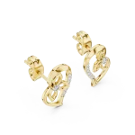 Ethereal Petal Silhouette Round Brilliant Diamond Stud Earrings