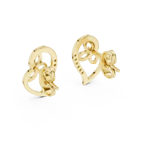 Ethereal Petal Silhouette Round Brilliant Diamond Stud Earrings - Image 4