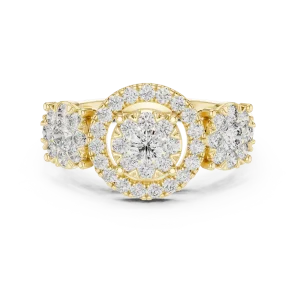 Luminary Round Brilliant Triple Cluster Statement Ring - Image 2