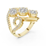 Luminary Round Brilliant Pavé-Set Cluster Cocktail Ring