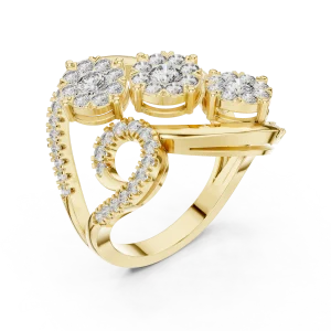 Luminary Round Brilliant Pavé-Set Cluster Cocktail Ring