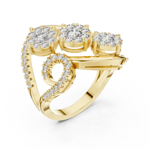 Luminary Round Brilliant Pavé-Set Cluster Cocktail Ring