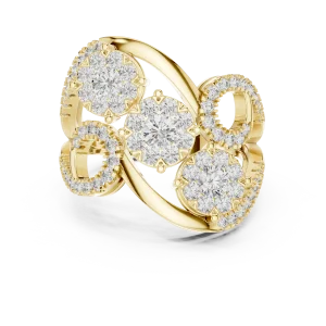 Luminary Round Brilliant Pavé-Set Cluster Cocktail Ring - Image 2