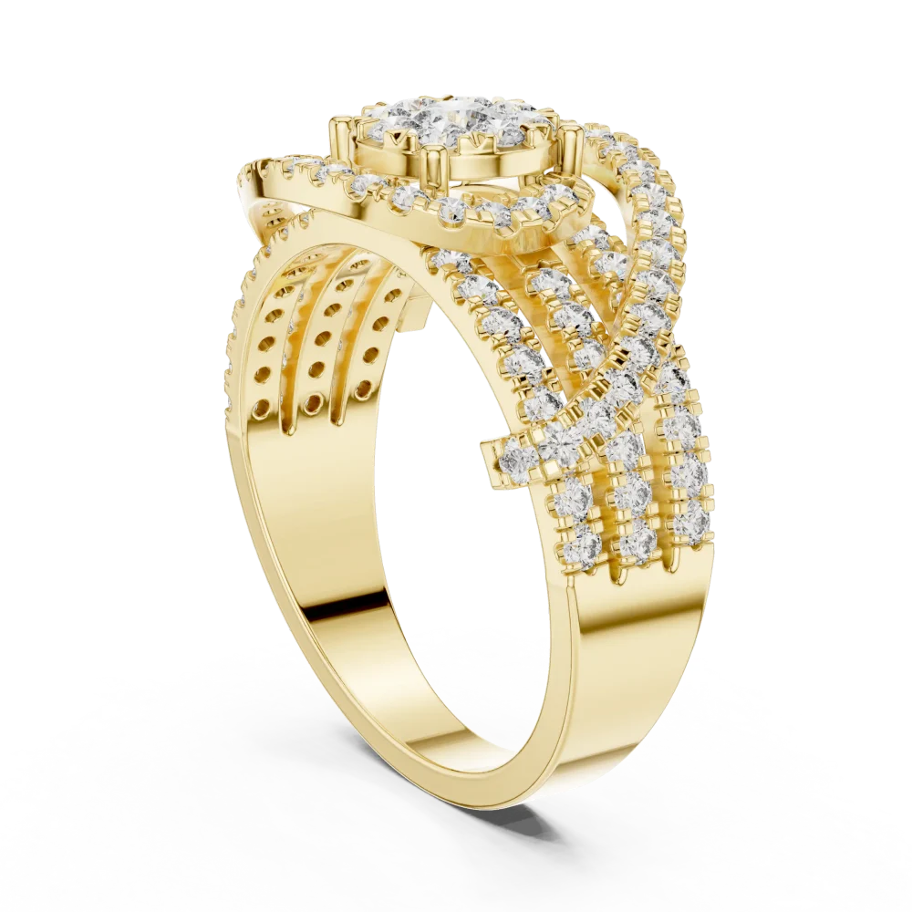 Luminary Round Brilliant Pavé-Set Statement Cocktail Ring - Image 3
