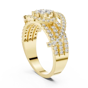 Luminary Round Brilliant Pavé-Set Statement Cocktail Ring - Image 3