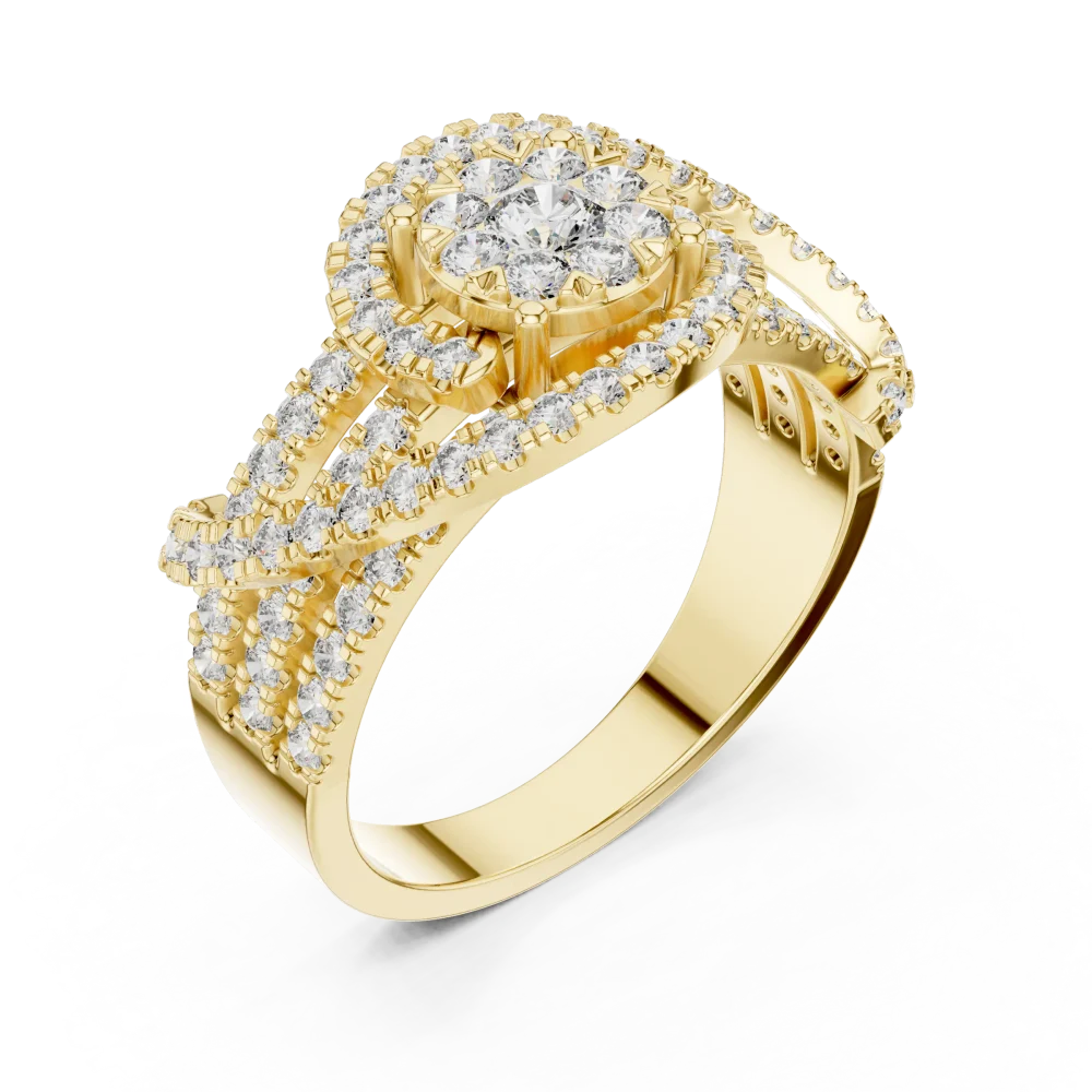 Discover the Luminary Cocktail Ring, featuring a radiant DIAMEUR diamond and intricate pavé-set artistry. Elevate your collection with this piece.