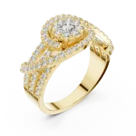 Luminary Round Brilliant Pavé-Set Statement Cocktail Ring
