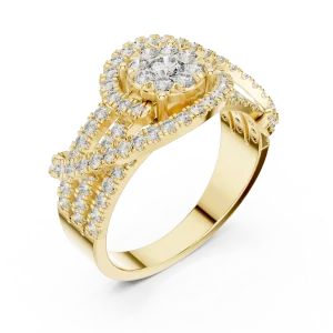Luminary Round Brilliant Pavé-Set Statement Cocktail Ring