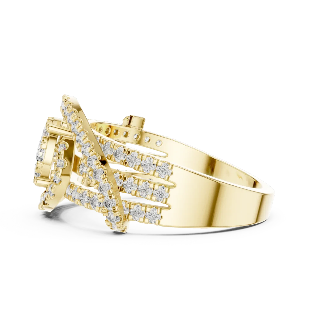 Luminary Round Brilliant Pavé-Set Statement Cocktail Ring - Image 4