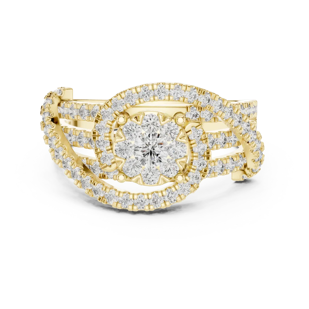 Luminary Round Brilliant Pavé-Set Statement Cocktail Ring - Image 2