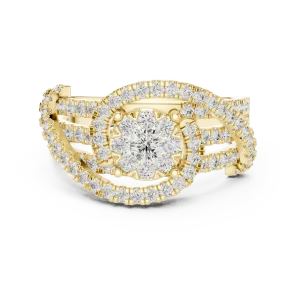 Luminary Round Brilliant Pavé-Set Statement Cocktail Ring - Image 2
