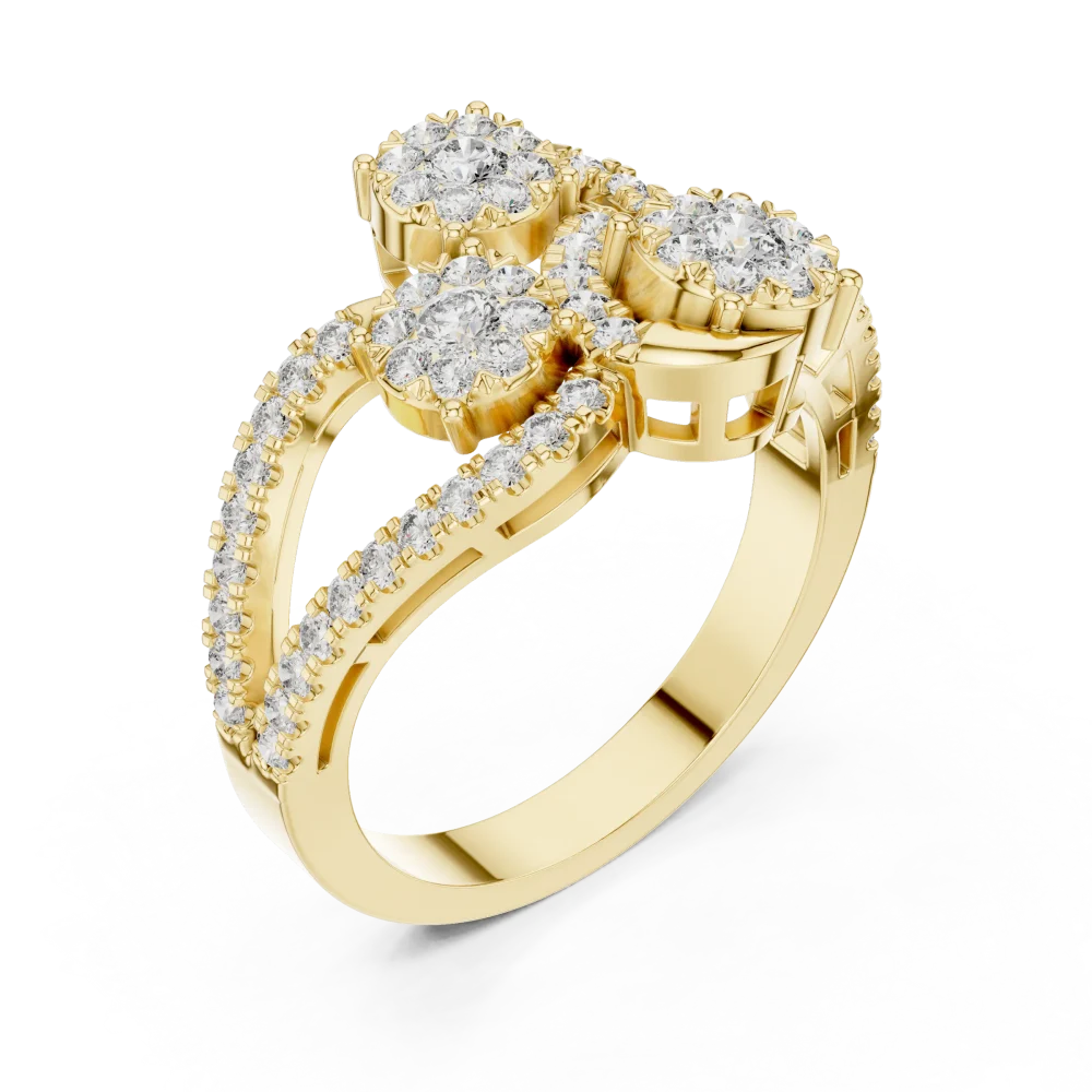 Experience the radiant fire of our cluster cocktail ring, featuring brilliant-cut DIAMEUR lab-grown diamonds. Elevate your collection with luxury today.