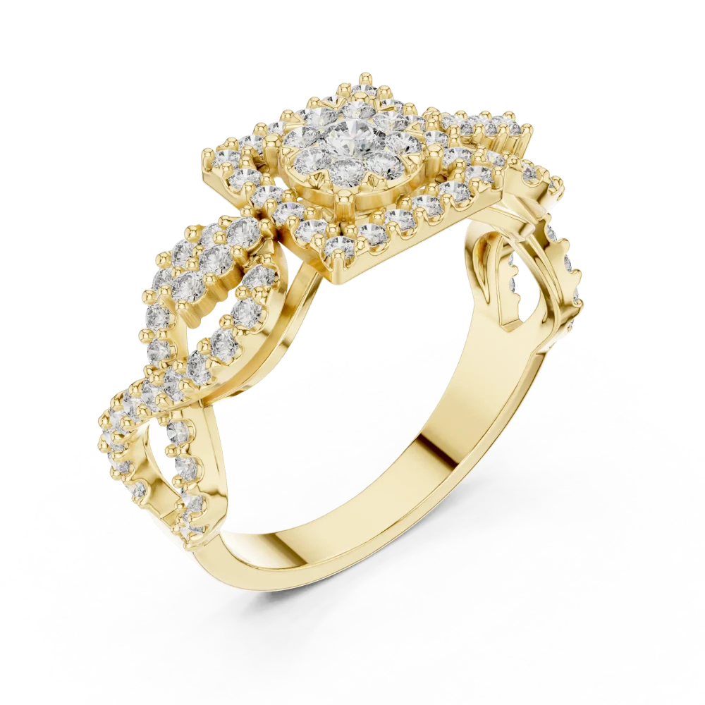 Discover the radiant beauty of this geometric cocktail ring, featuring premium DIAMEUR lab-grown diamonds. Shop this modern classic luxury today.