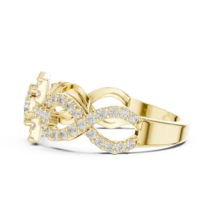 Luminary Round Brilliant Geometric Pavé-Set Cocktail Ring - Image 4