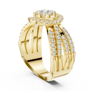 Luminary Round Brilliant Pavé-Set Multi-Band Cocktail Ring - Image 3
