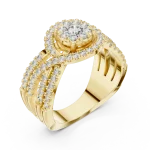Luminary Round Brilliant Pavé-Set Multi-Band Cocktail Ring