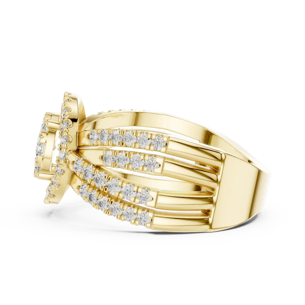 Luminary Round Brilliant Pavé-Set Multi-Band Cocktail Ring - Image 4