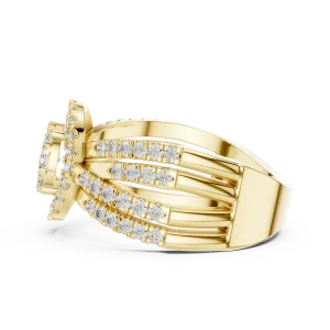 Luminary Round Brilliant Pavé-Set Multi-Band Cocktail Ring - Image 4