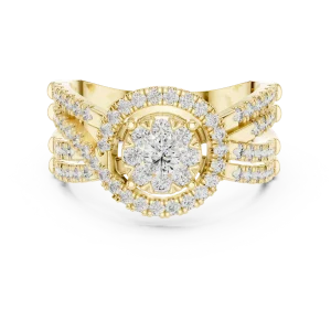 Luminary Round Brilliant Pavé-Set Multi-Band Cocktail Ring - Image 2