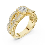 Luminary Round Brilliant Pavé-Set Solitaire Ring