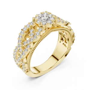 Luminary Round Brilliant Pavé-Set Solitaire Ring