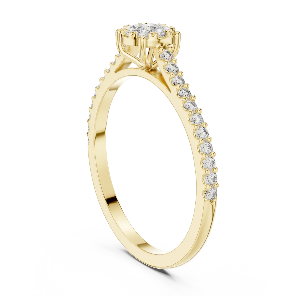 Luminary Round Brilliant Cluster Pavé Solitaire Ring - Image 3