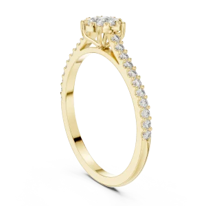 Luminary Round Brilliant Cluster Pavé Solitaire Ring - Image 3