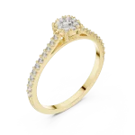 Luminary Round Brilliant Cluster Pavé Solitaire Ring