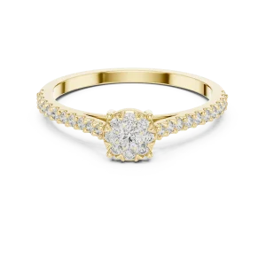 Luminary Round Brilliant Cluster Pavé Solitaire Ring - Image 2