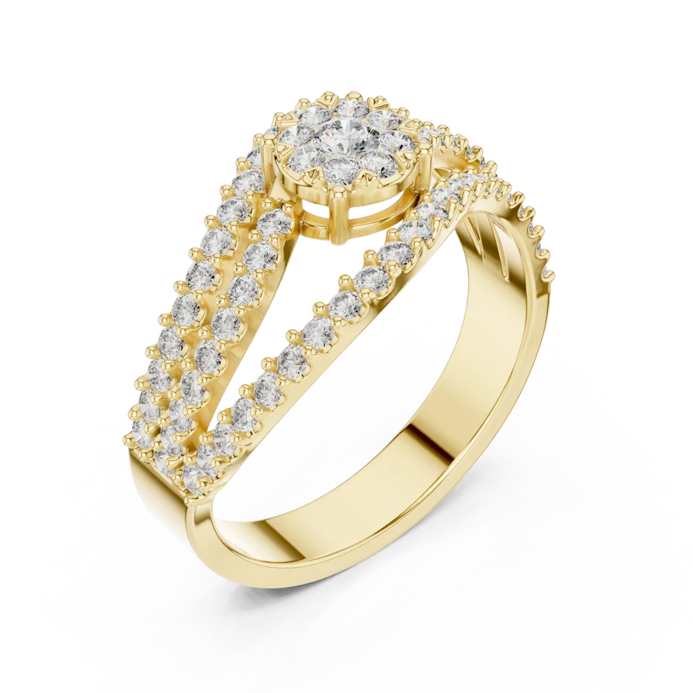 Experience the radiance of our architectural pavé-set ring. Featuring brilliant DIAMEUR lab-grown diamonds, this design defines modern elegance. Shop now.