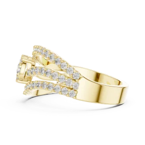 Luminary Round Brilliant Pavé-Set Architectural Statement Ring - Image 4