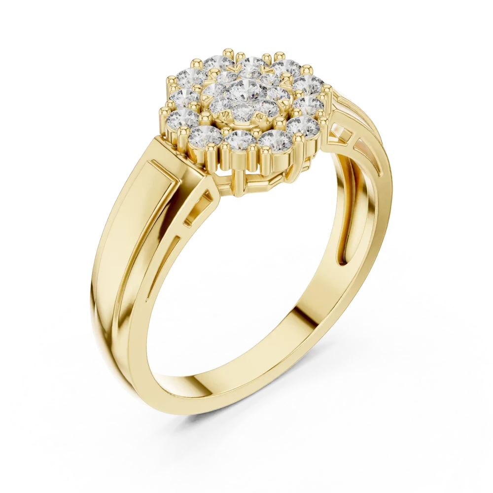 Discover the Luminary Cluster Ring, featuring brilliant DIAMEUR DIAMEUR diamonds. Elevate your style with this modern, sustainable luxury masterpiece today.