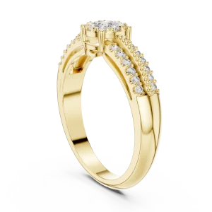 Luminary Round Pavé-Set Dual Band Solitaire Ring - Image 3