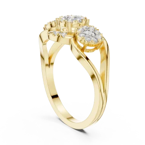 Luminary Triple Cluster Round Brilliant Statement Ring - Image 3